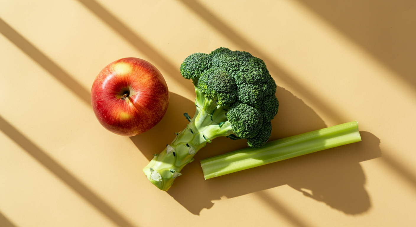 Flat-lay of fresh, balanced whole foods — nutrition is part of every FloState weight loss plan